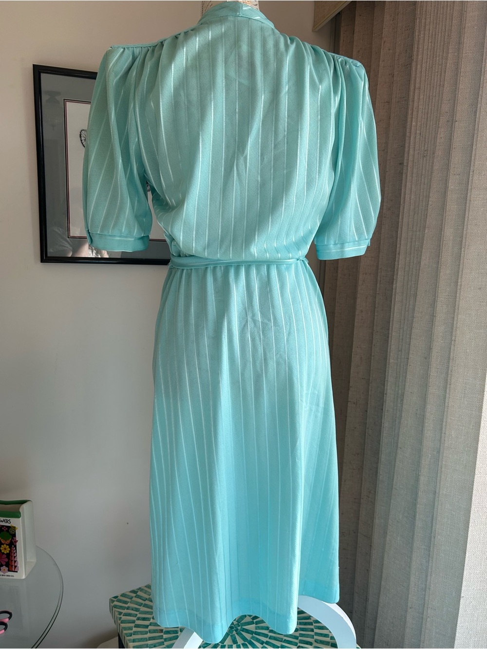 Vintage 1980’s Tie-Waist Shirt Dress - Picture 4 of 6